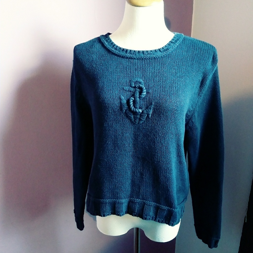 Vintage Liz Claiborne cotton nautical sweater